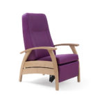 Care home furniture - Relax recliner beechwood side view