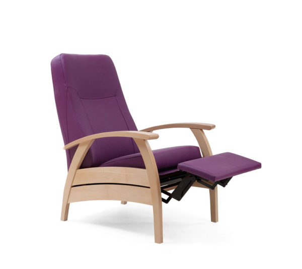 Care home furniture - Relax recliner beechwood reclined