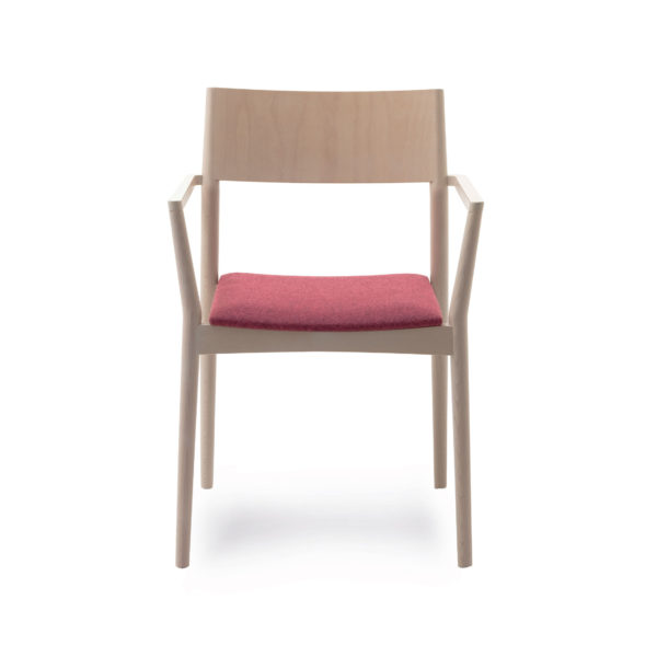 Care home furniture - Chair with wooden backrest ELSA model