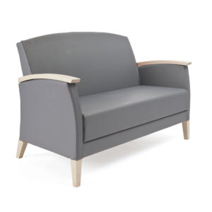 Care home sofa - Fandango two seater with beech armrests